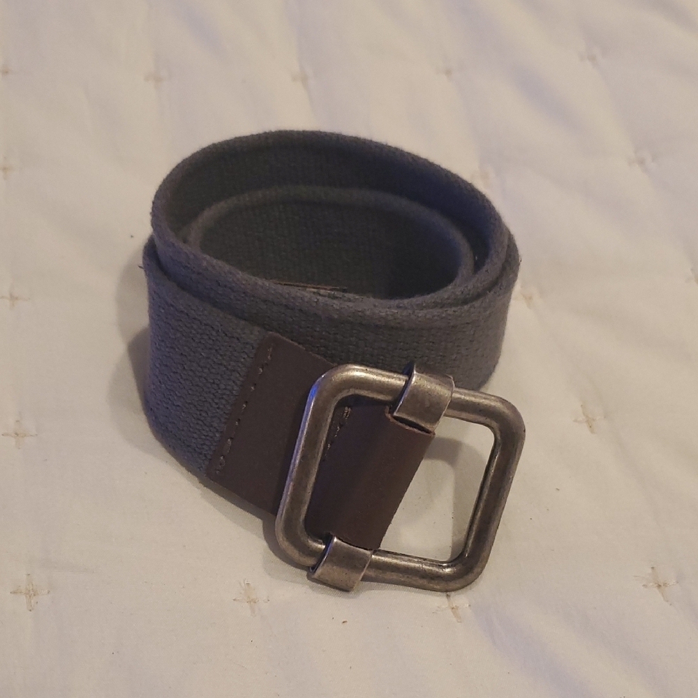 American Eagle Outfitters Gray and Brown Canvas Belt